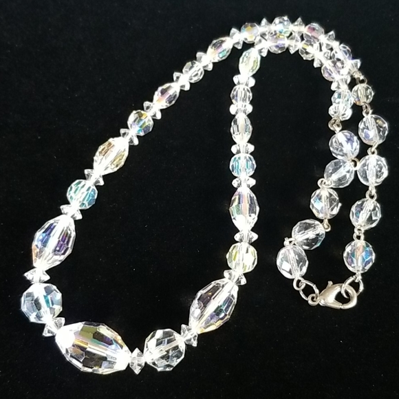 Repurposed Hand Crafted Vintage 1950s Crystal Bead Necklace Assemblage - Picture 6 of 16